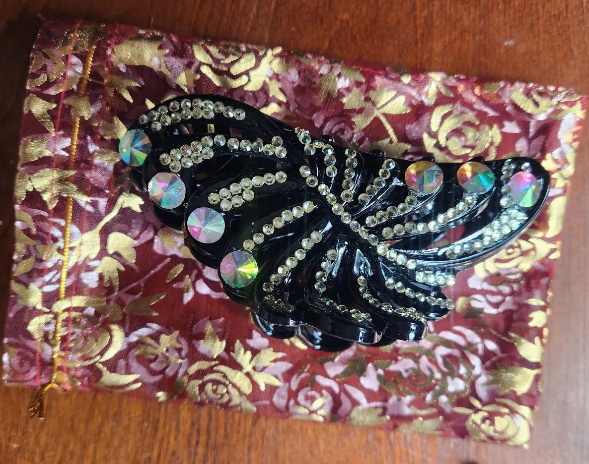 Rhinestone Crystal Plastic Hair Claw Jaw Clips Pins Hair Barrette for Any Hair
