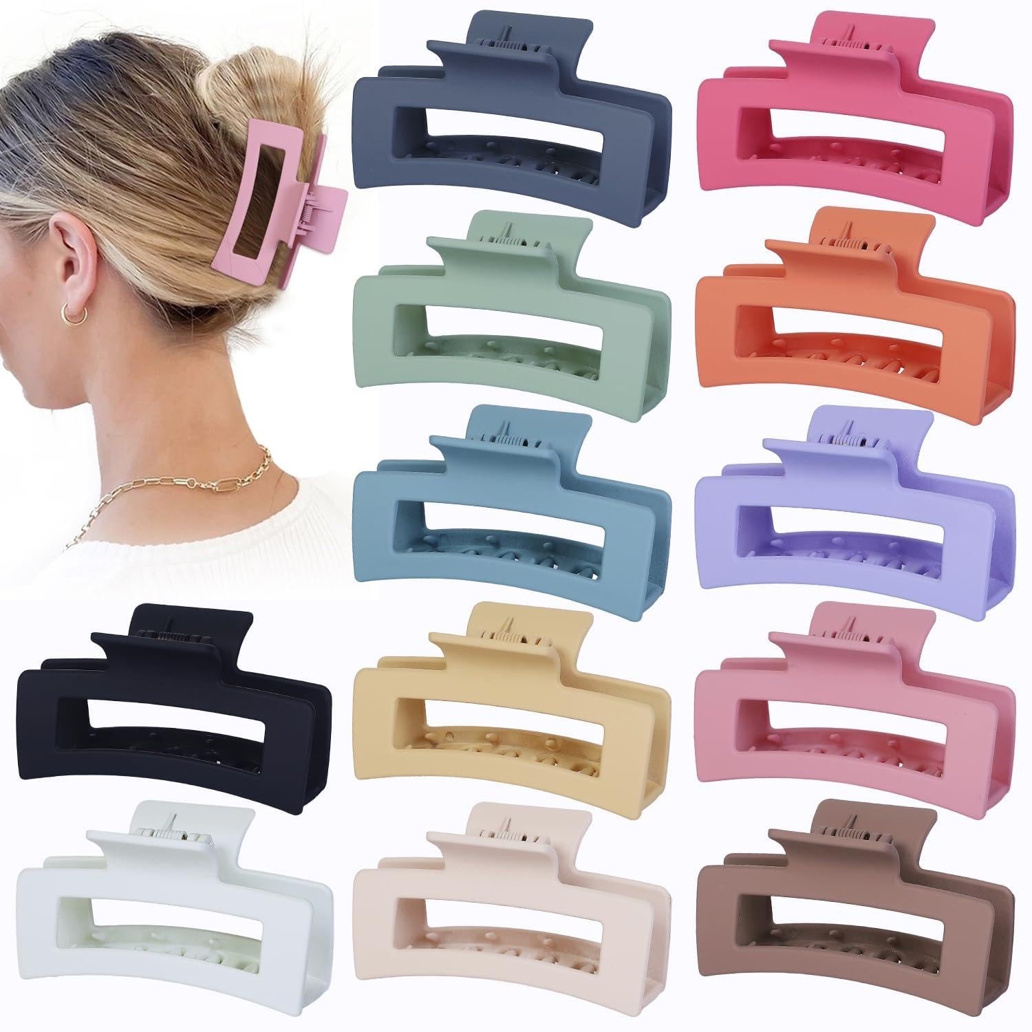 Pinzas para el cabello medianas de 8,9 cm, coloridas – Pinzas para el cabello