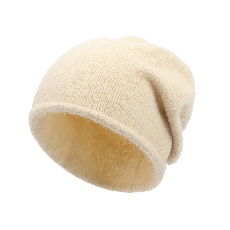 Winter Women Wool Cap Hat Cashmere Beanie Hat Warm Knitted Slouchy Beanie