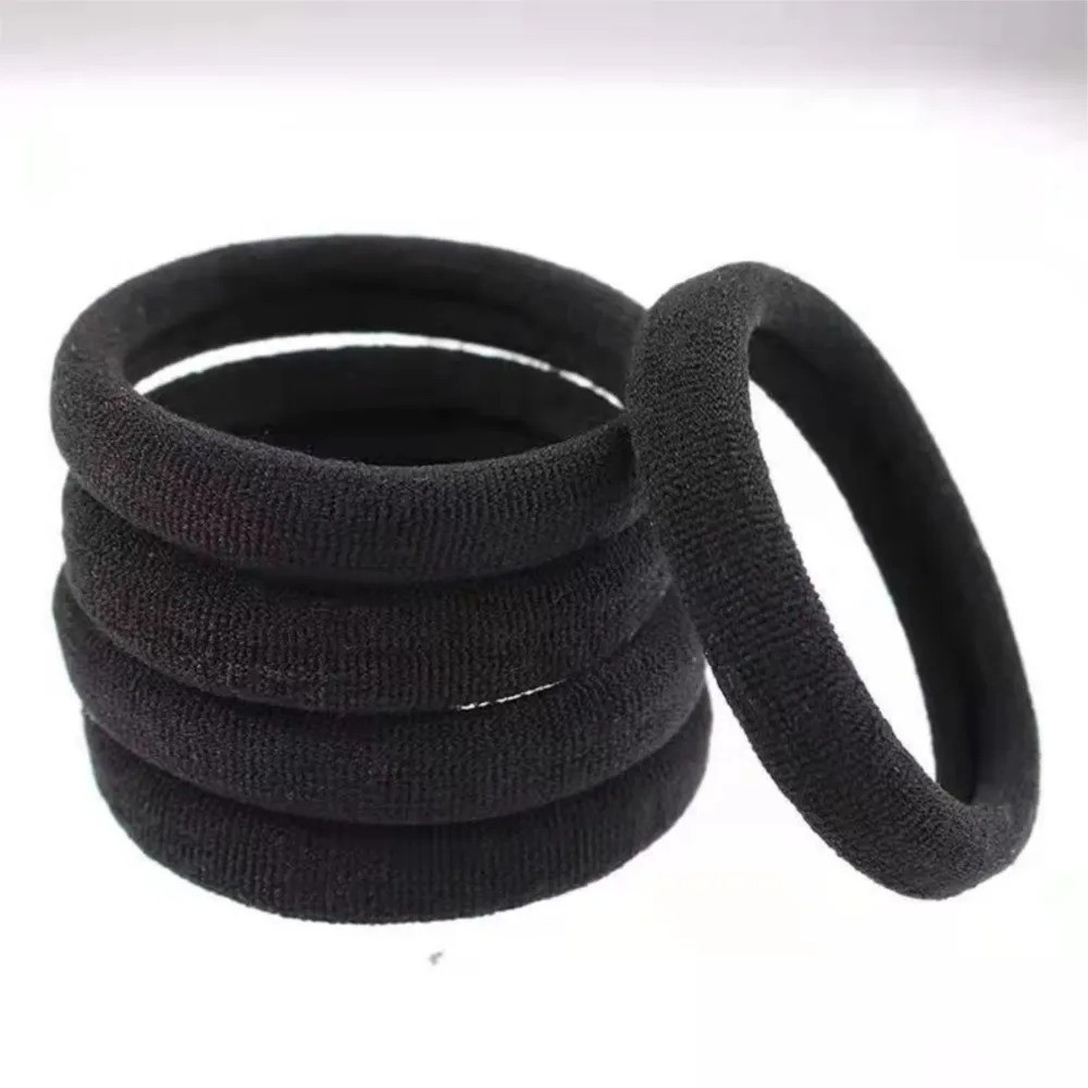 10PCS Black Seamless Hair Ties No Damage Ponytail Holders for Women Girls
