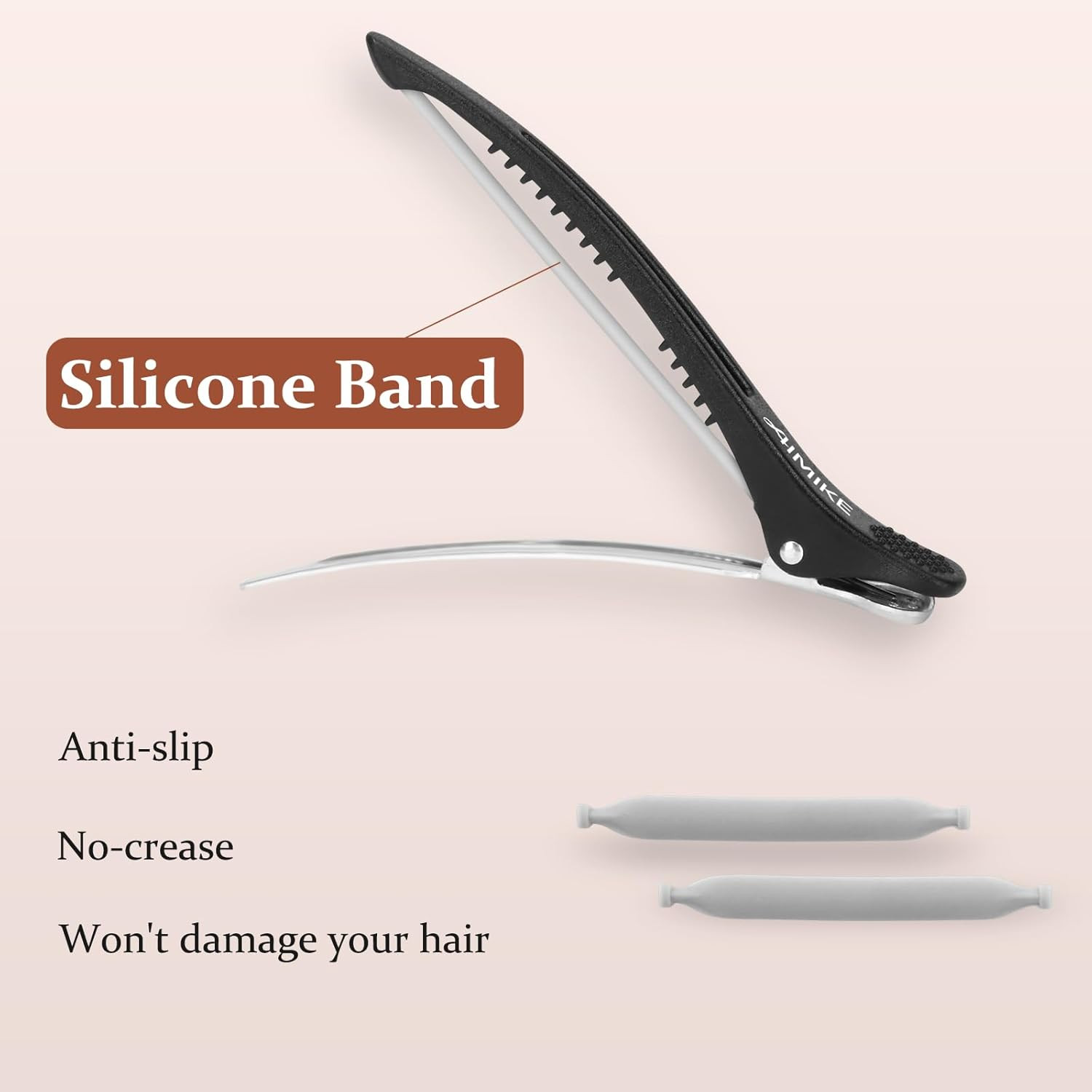 6 Pcs Non-Slip Hair Clips, Duck Bill Styling Clips for Salon & Home Use, Black