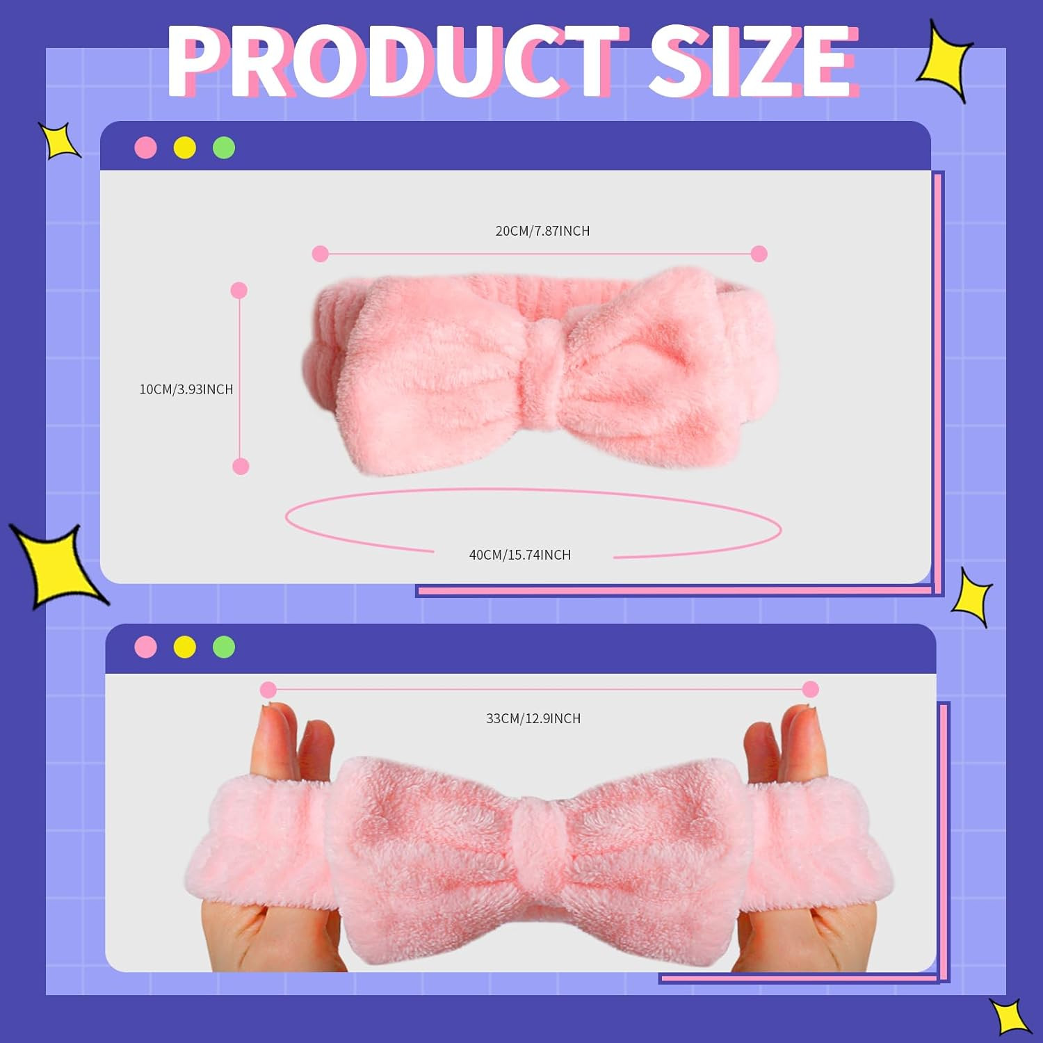 Spa Headbands, Makeup Headband,Bow Headband for Washing Face Skincare Headbands