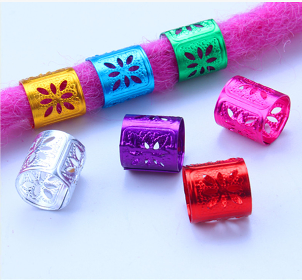 30Pcs Hair Jewelry Braid Rings Cuffs Accessories Pendants Dreadlocks Metal Beads
