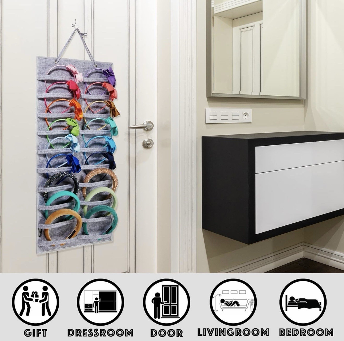 Headband Holder, Hanging Headband Organizer for Women’s/Girl’s A0197