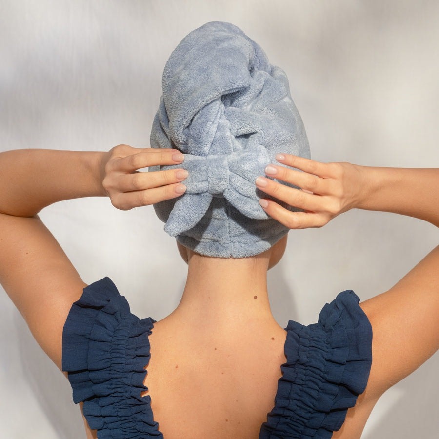 Kitsch Plush Microfiber Hair Towel Turban with Bow NIB