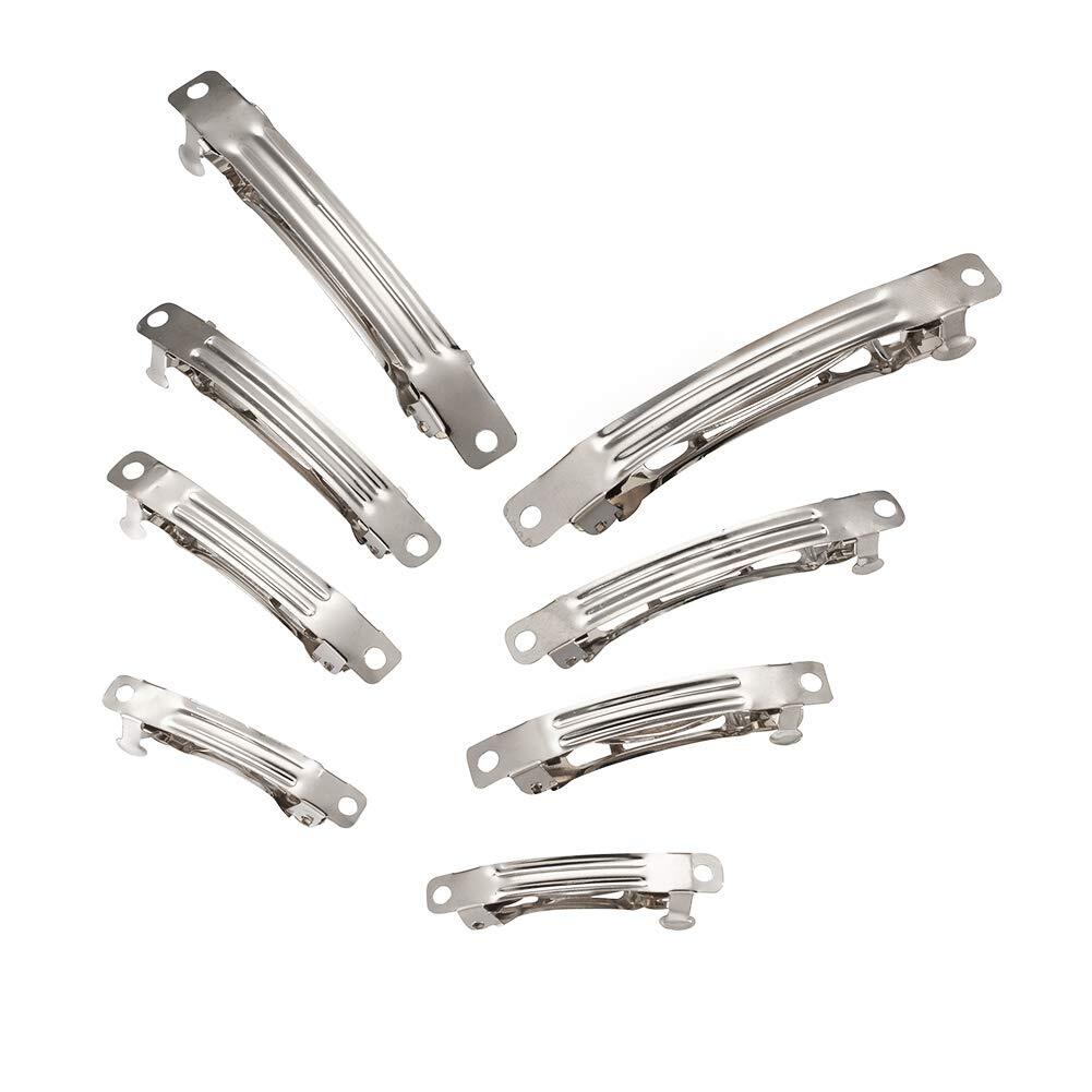 100Pcs Iron Blank French Barrette Hair Clip 4 Sizes 39/51/59/78mm Long Platin…