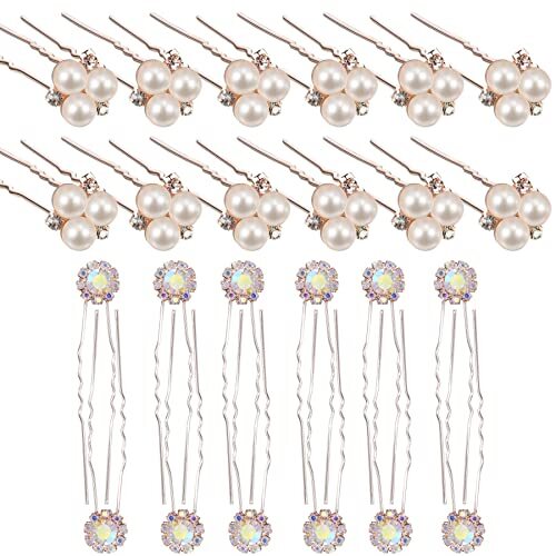 Hair Accessories for Women Wedding Hair Pins Set Hair Jewelry for Rose Gold