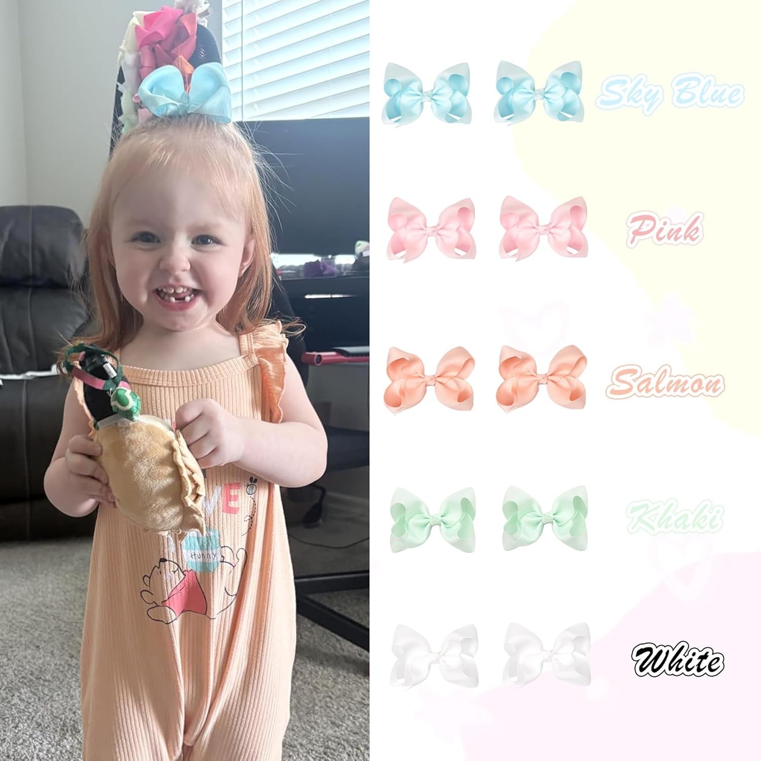 40 lazos para el pelo de 4,5 pulgadas para niñas