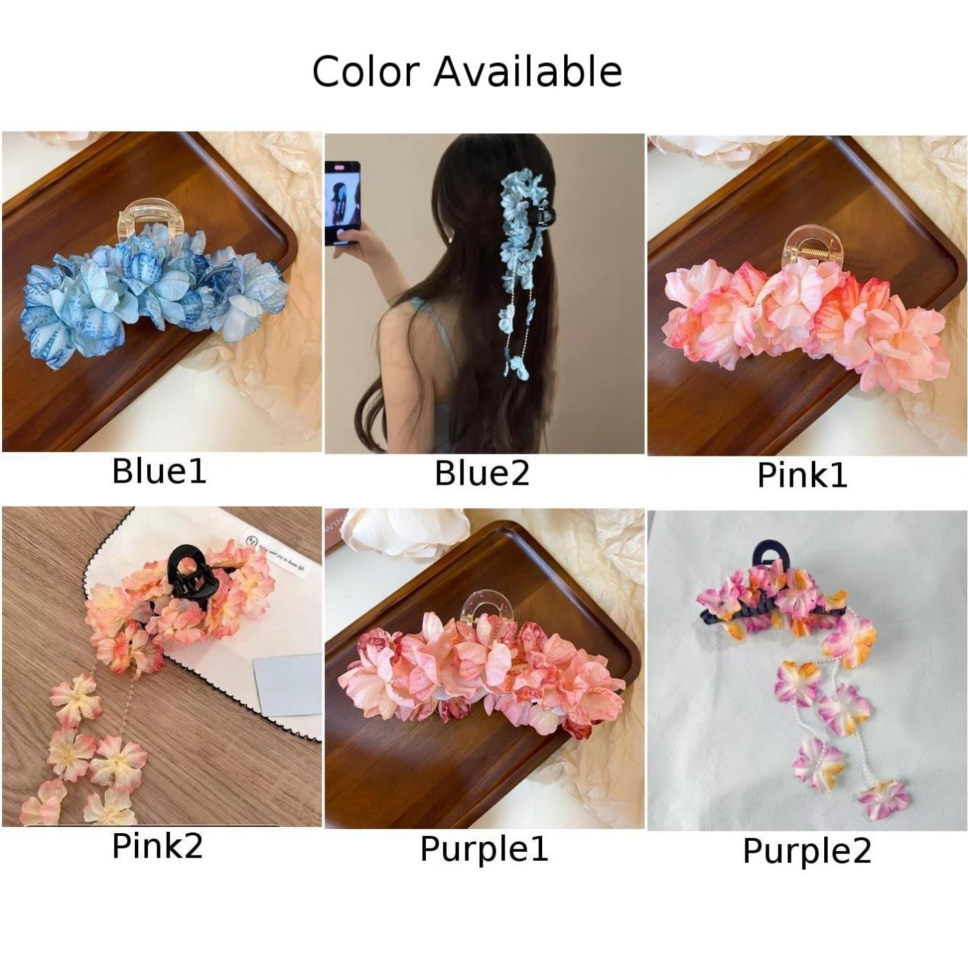 Floral Hair Claw Feminine Aesthetic Comfortable Grip Handmade Craftsmanship