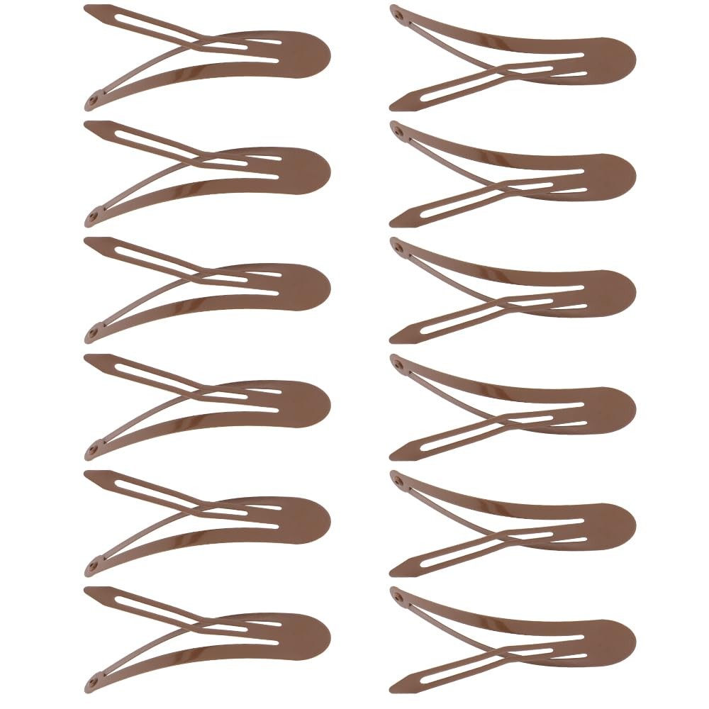 25 Pieces 2.8 Inch Large Snap Hair Clips No Slip 1 Count (Pack of 25), Brown