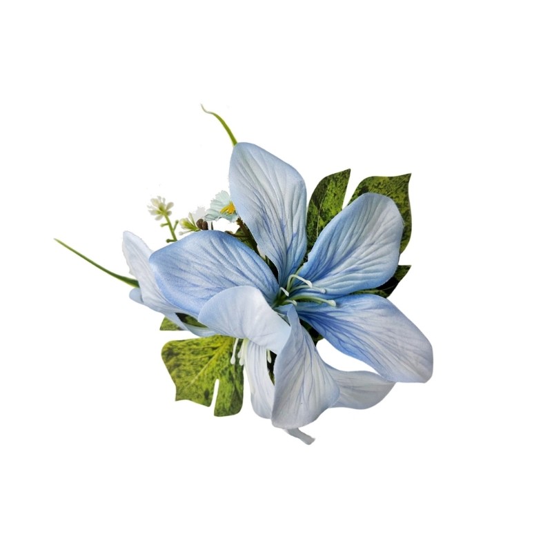 Lightweight Floral Side Hairpin Realistic Lilies Hair Clip For Special Occasion