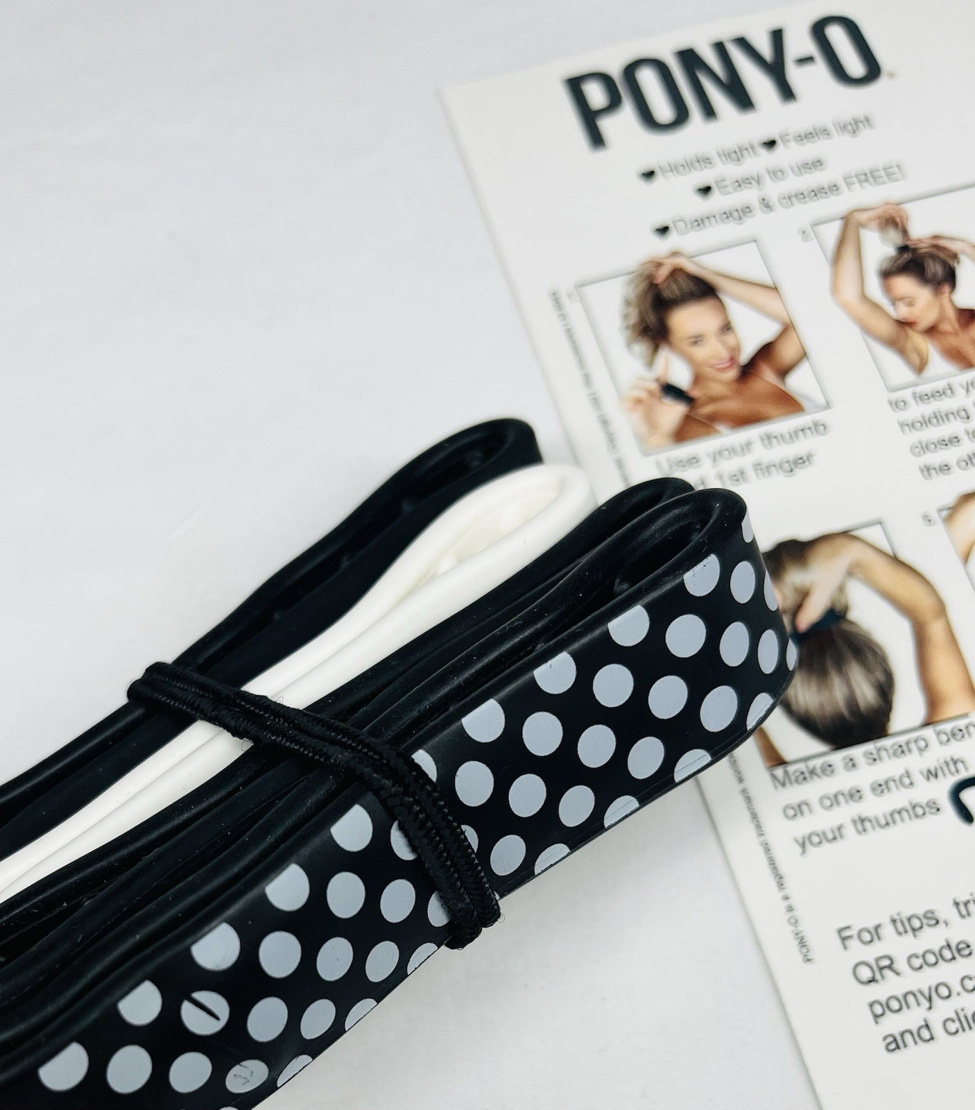 Pony-O Hair Accessories, 4 Piece Hair Tie Set Black And White Large