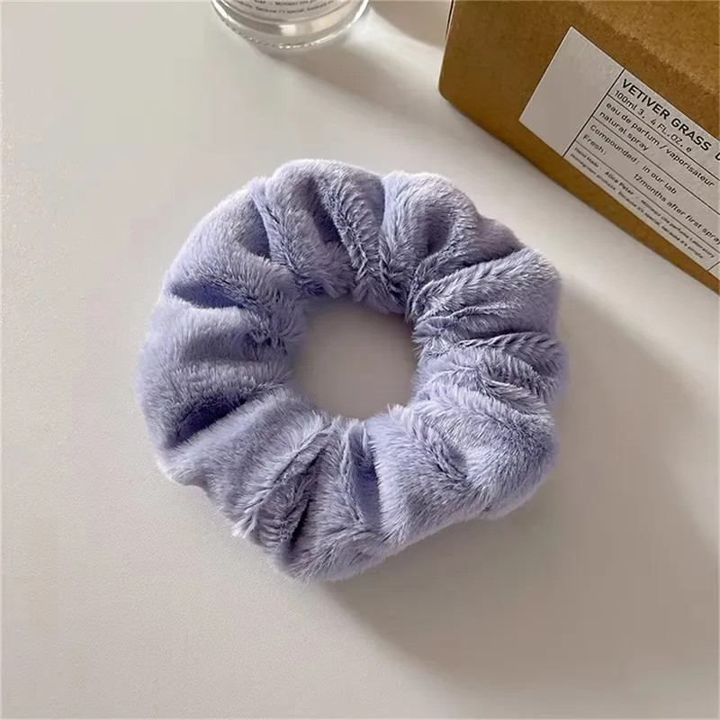 1/3pcs Winter Warm Soft Hair Scrunchies For Women Girl Fluffy Plush Elastic Ha
