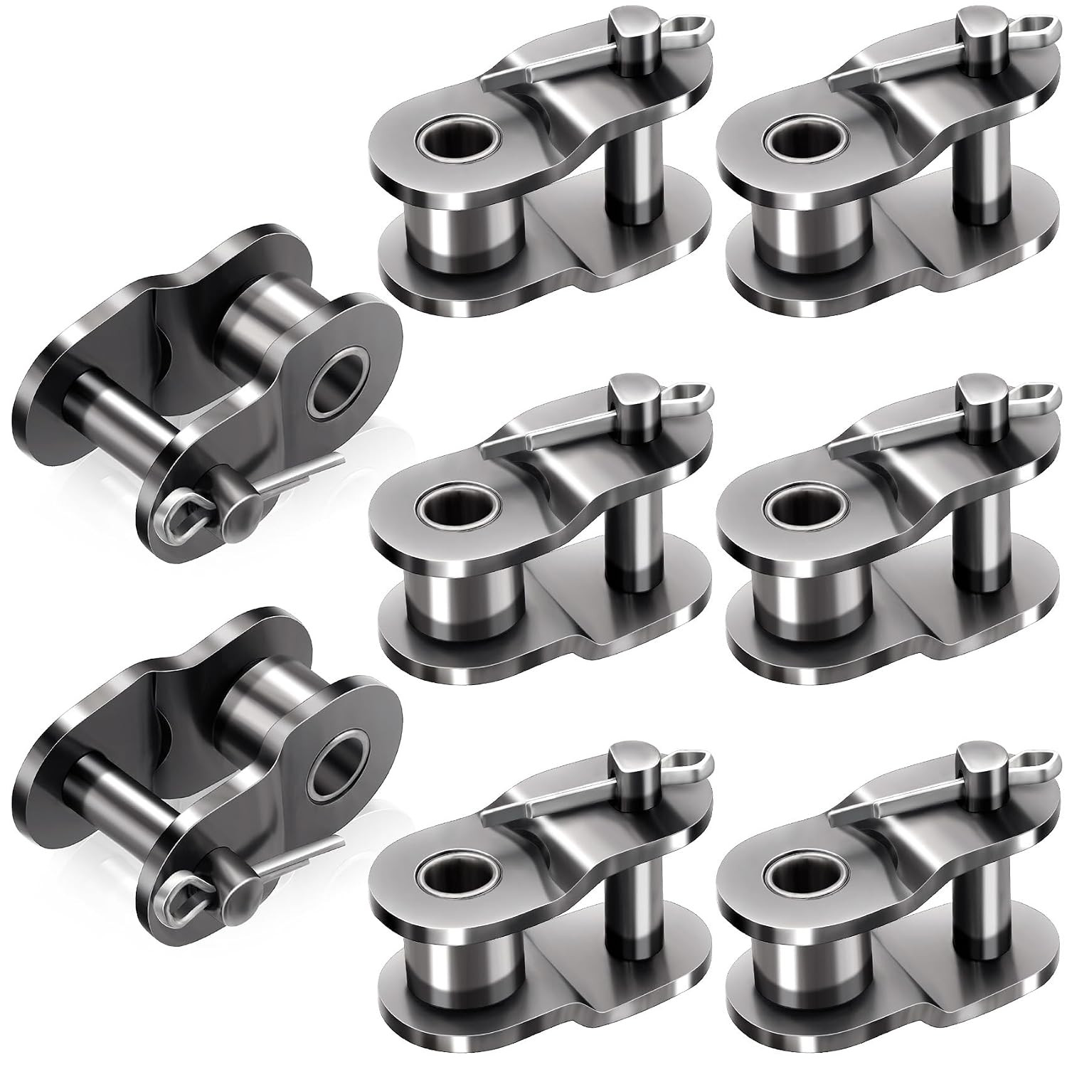 8Pcs #40 Roller Chain Offset Link, Carbon Steel Crank Link, Standard Chain End C