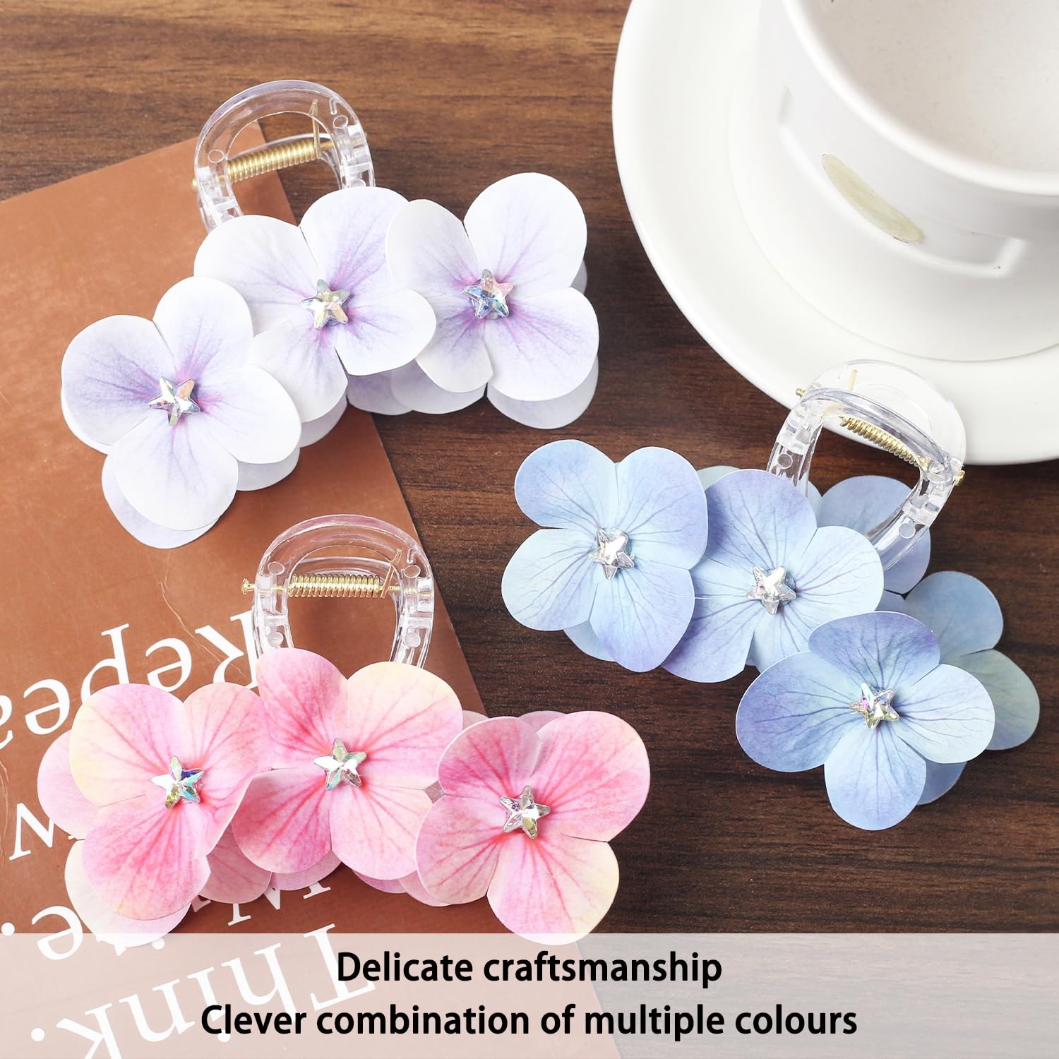 12Pcs Flower Hair Clips for Women Claw Clips for Thick and Thin Hair Small an…