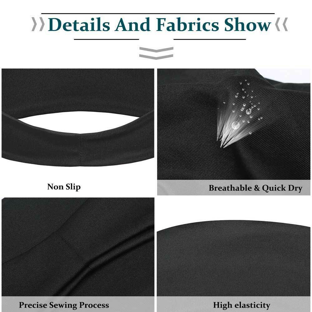 Sports Headbands Moisture Wicking Workout Headband Sweatband for Women Men Black