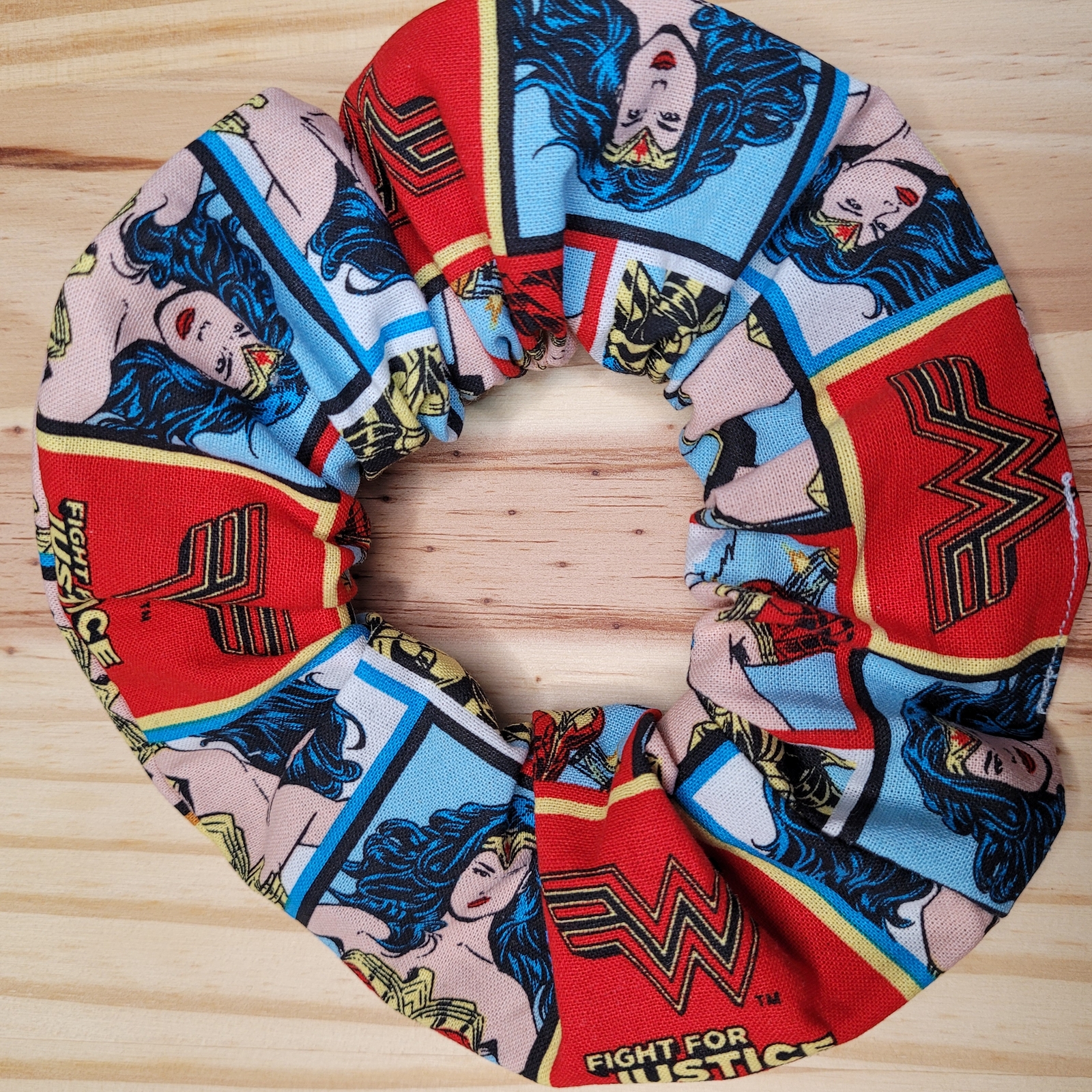 Wonder Woman Scrunchies | Handmade in the USA | Long Lasting Silicone Elastic