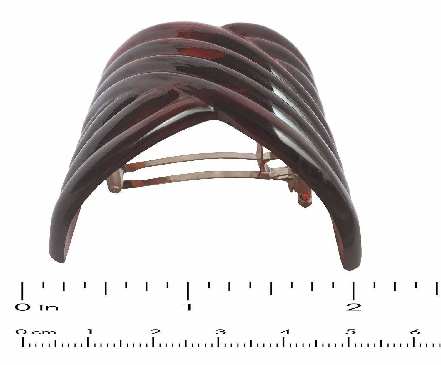 Parcelona French Interwined Brown Shell Celluloid Pony Hair Clip Barrette