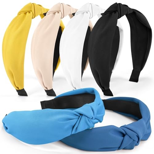 Headbands for Women Girls – Blue, Dark Blue, Yellow, Light Pink, Black, White