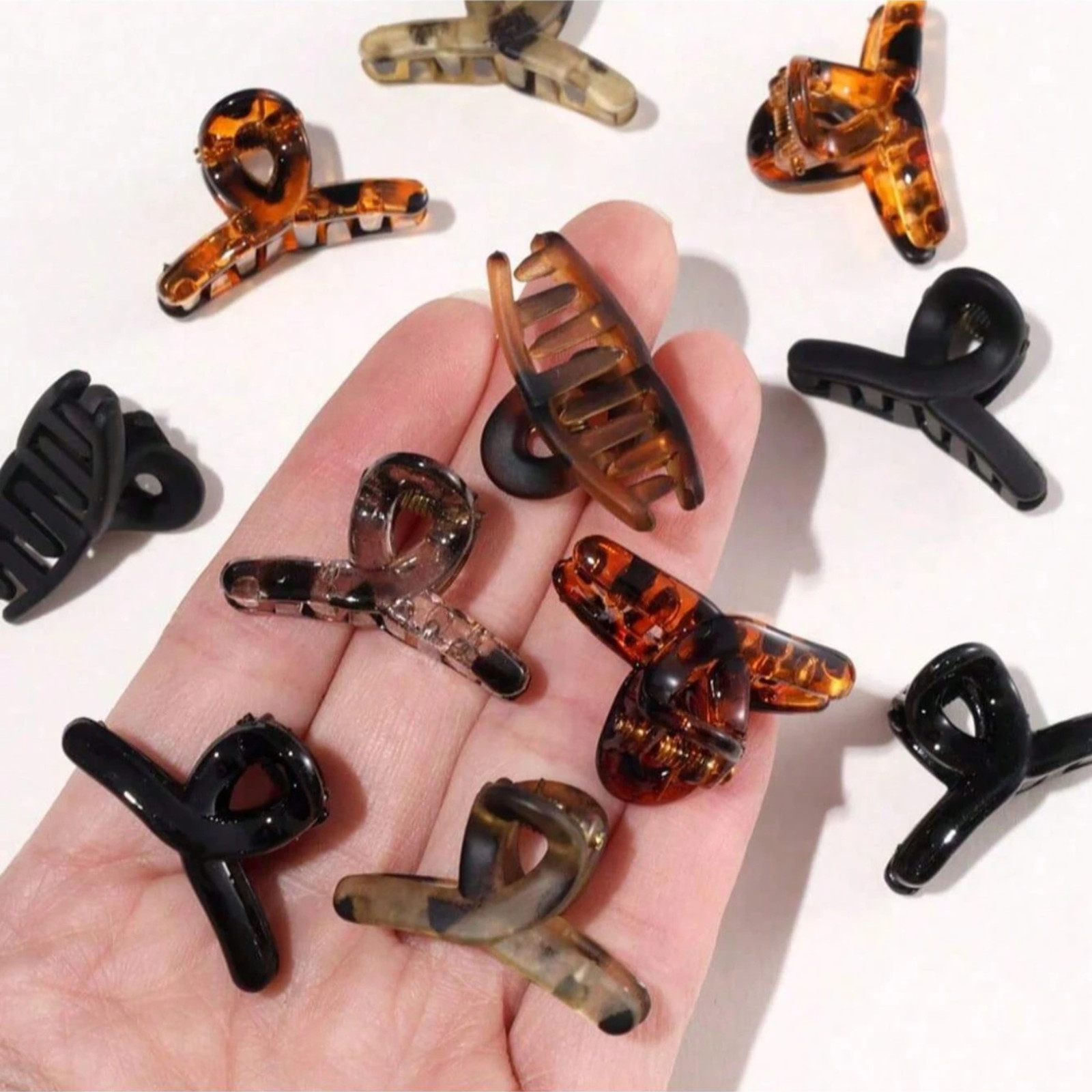 20pcs Mini Brown Hair Clips Strong Grip Claw Clips Women Bangs Bun Accessories