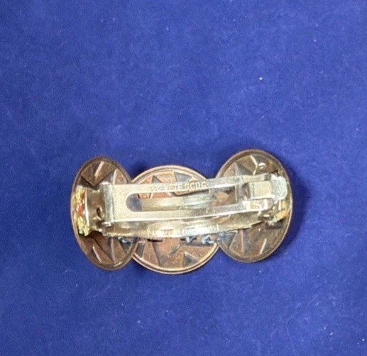 Brevete SGDG Copper Concho Denim Pony Tail Hair Clip Barrette Made in France