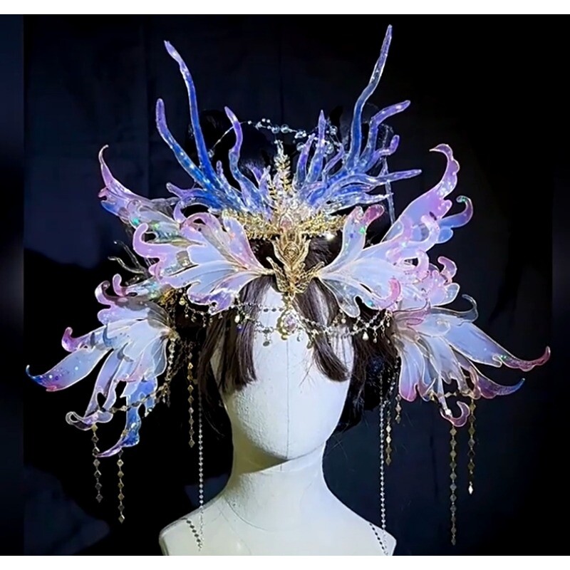 Original Design Hair Crown Suit Hanfu God Dragon Girl Hair Accessories Set GIFT