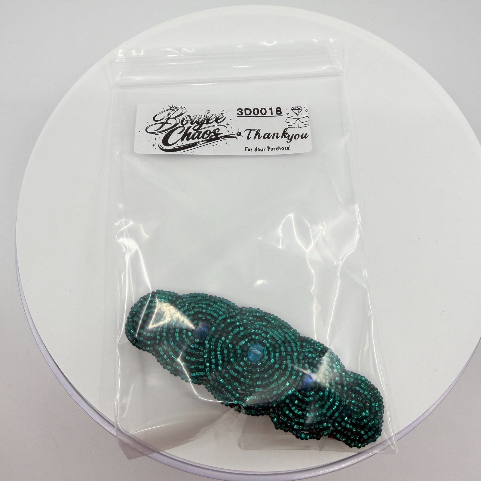 Statement Green Beaded Barrette Hair Clip Sparkly Boho Festival Accessory Gift