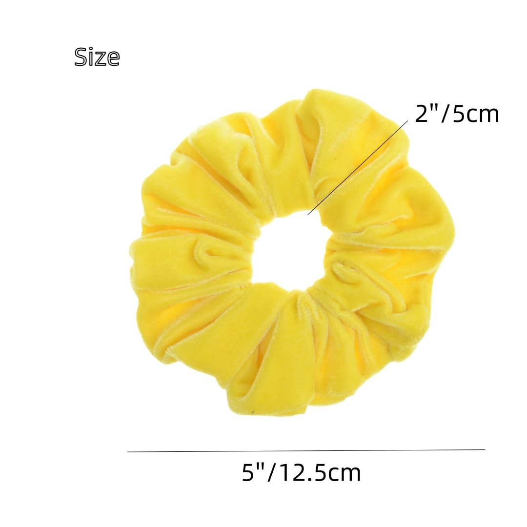 2 Pcs Yellow Color Large Size Scrunchies for (Pack of 2), 2