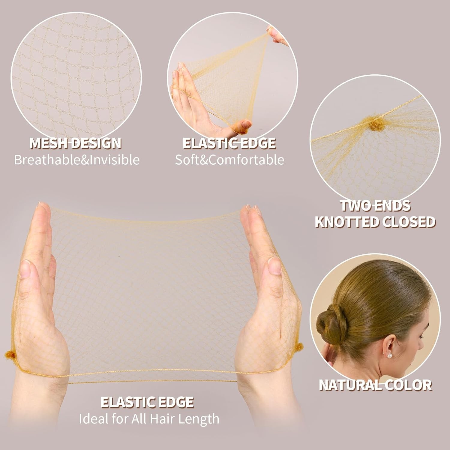Hair Bun Maker Set 7 Donut Makers w/ Hair Nets Pins & Ties for Women Styling