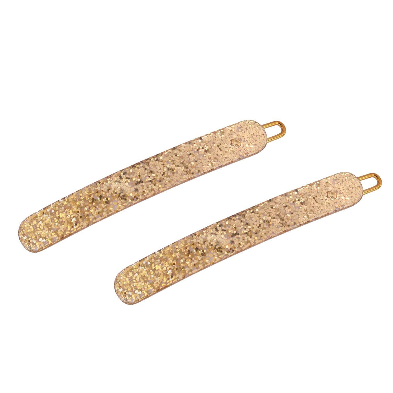 French Amie Rounded Oblong Golden Glitter Small 2 1/4” Celluloid Acetate Set …