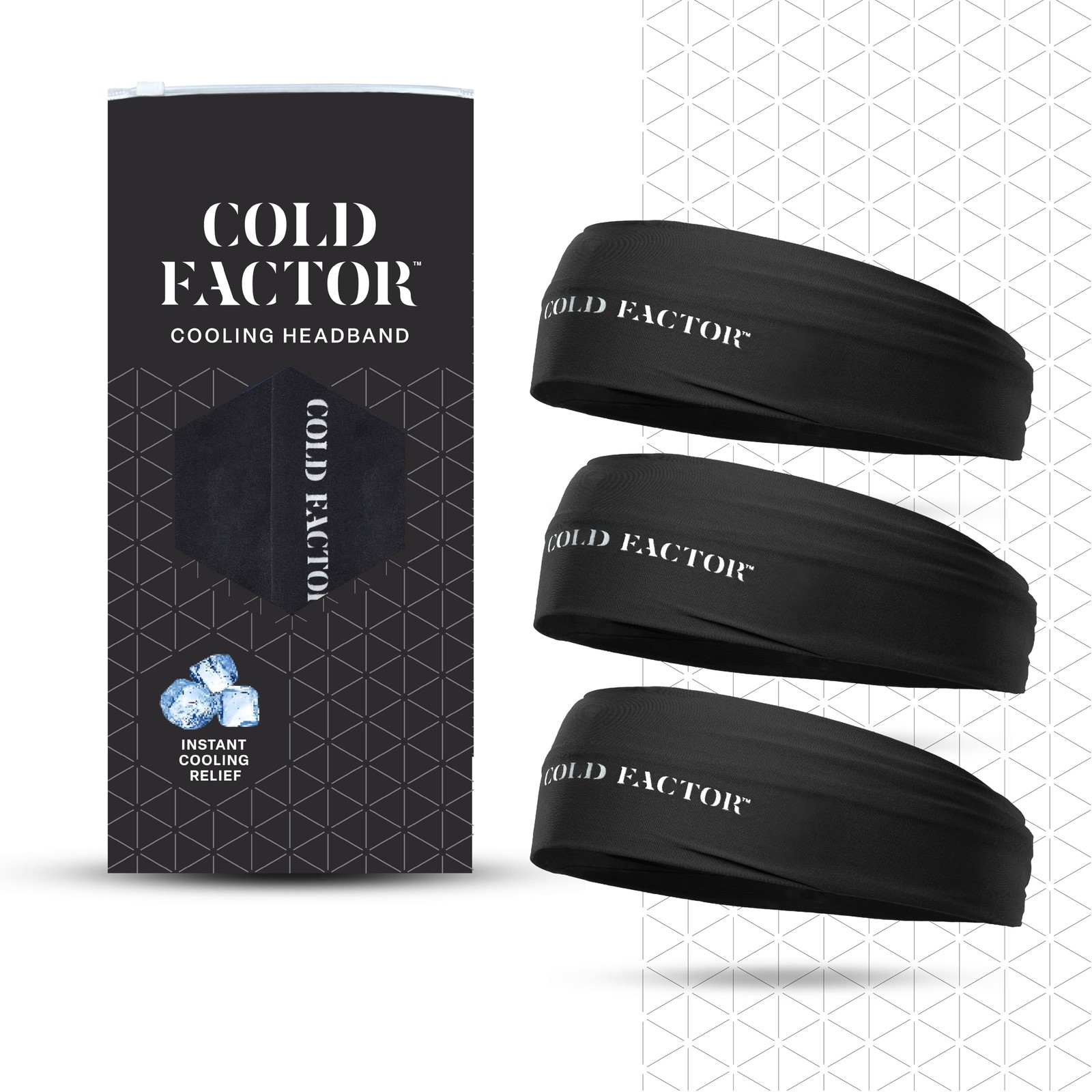 Instant Cooling Headband 3 Pack (Black) | Advanced Chemical-Free Evaporative …