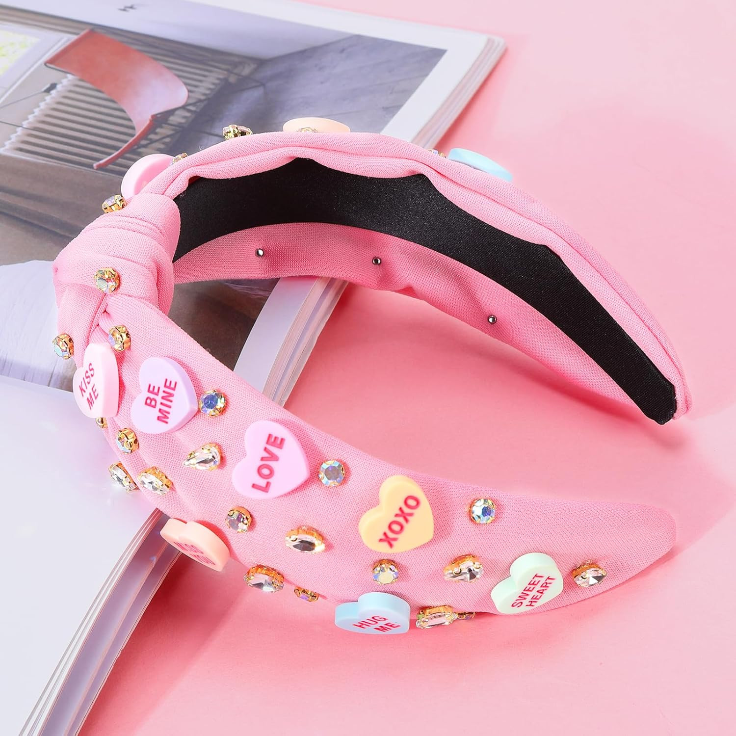 Valentines Headbands for Women Teen Girls, XOXO Love Heart Headband, Valentines