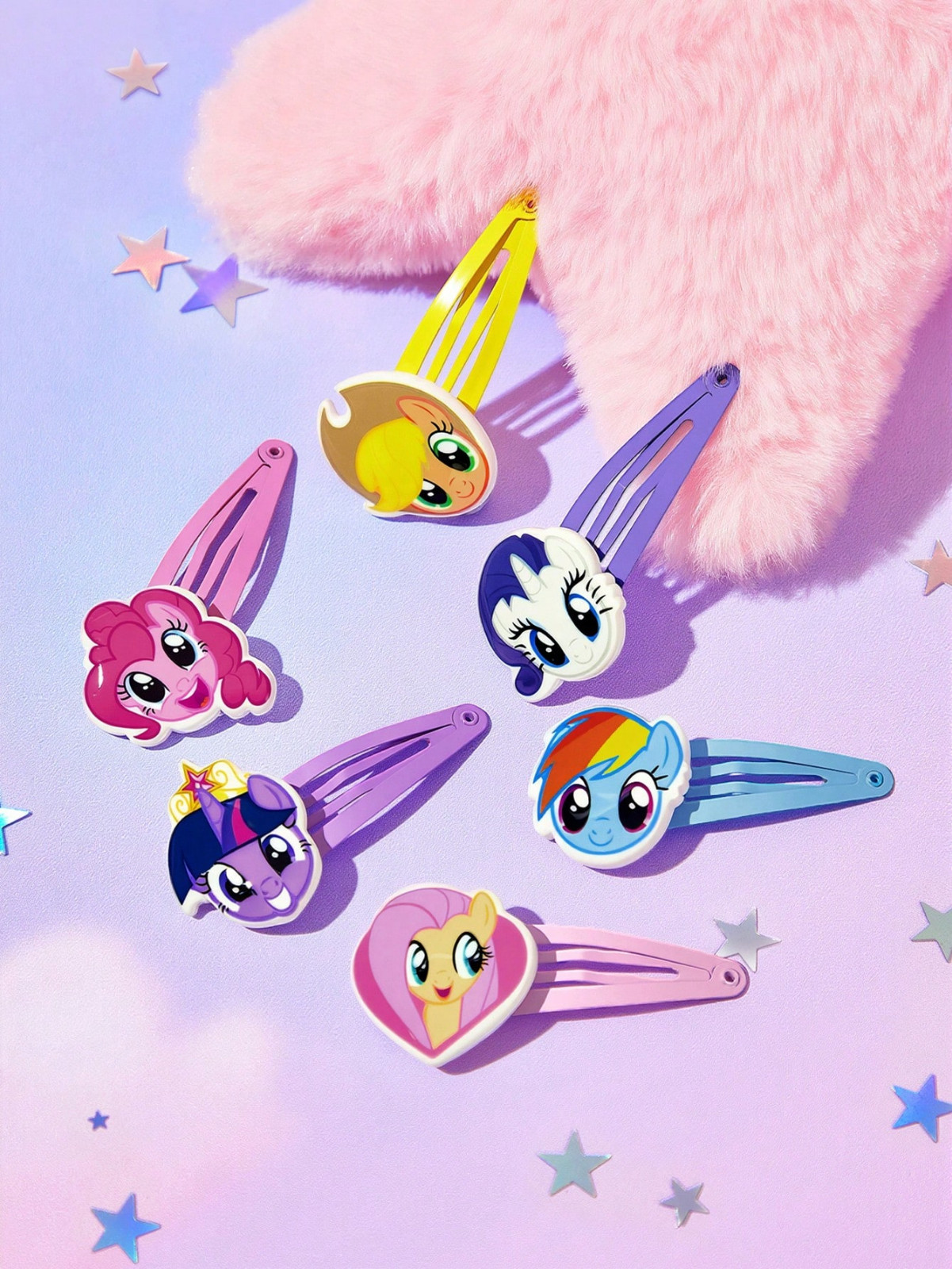 My Little Pony Cute Kawaii Y2K Contour Barrettes Snap Hair Clips – 6 Pairs