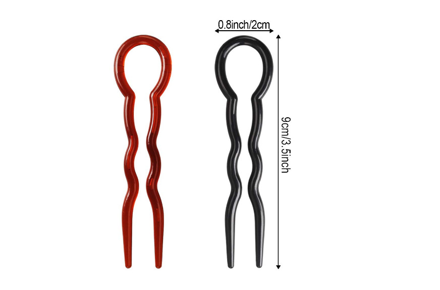 U Shaped Hair Pins Spiral Braid Twist Plastic Lightweight Portable Styling 40 Pc