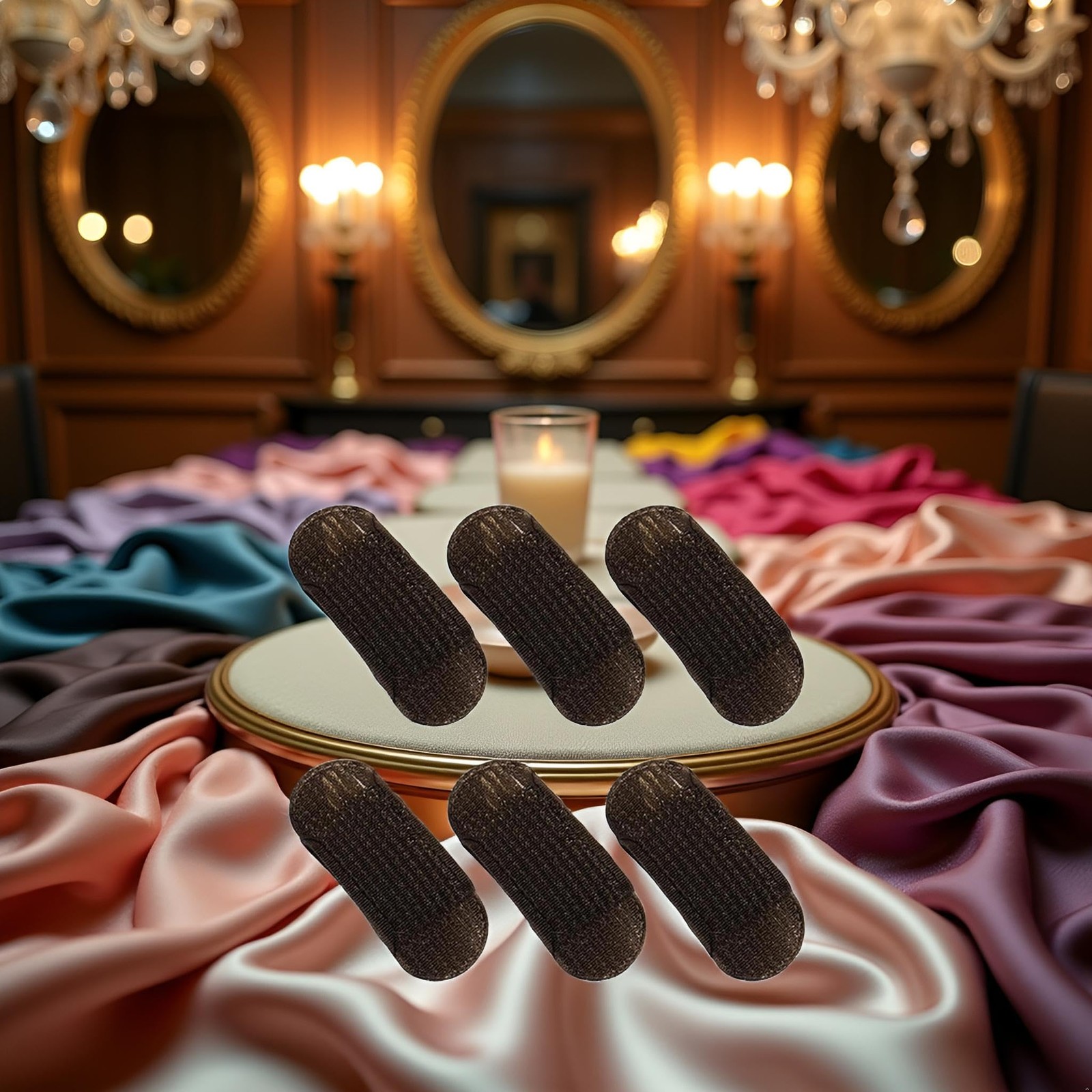 ZhangyiHot 6 Pcs Brown Sponge Volume Hair Bases Inserts Black