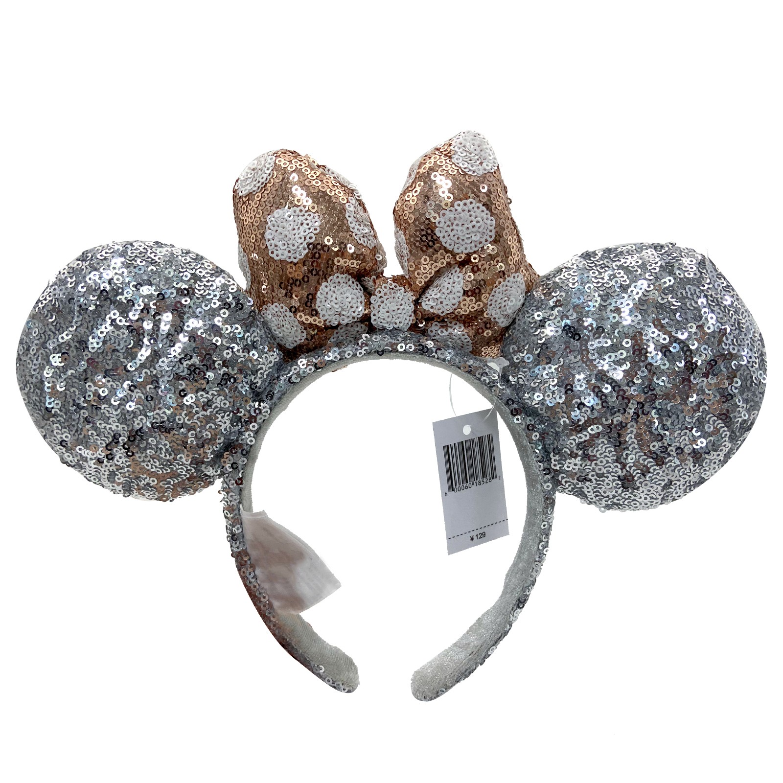 Disney Parks Polka Dot / Heart Shape Sequin Bow Minnie Mouse Ears Headband