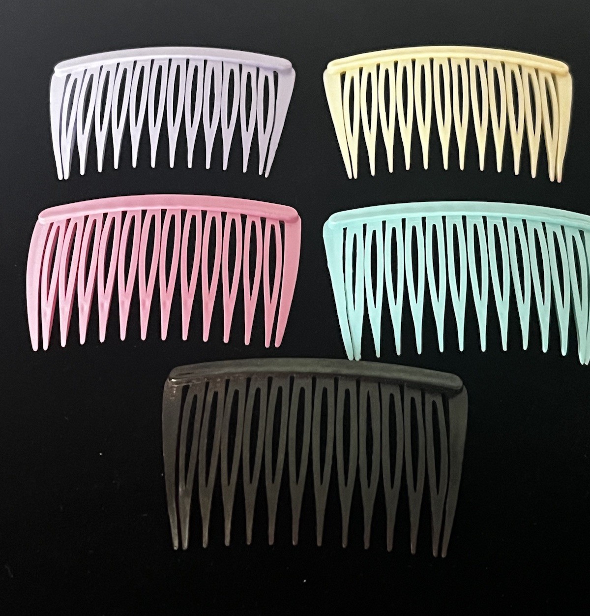 Vintage 1980s Goody Side Hair Comb Updo Pastels Made in USA Lot of 5