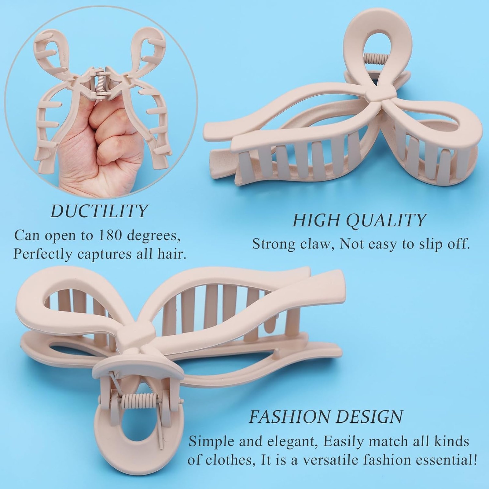 4 Pcs Bow Hair Clips Elegant Hair Claw Butterfly Hair Accessories for Girls