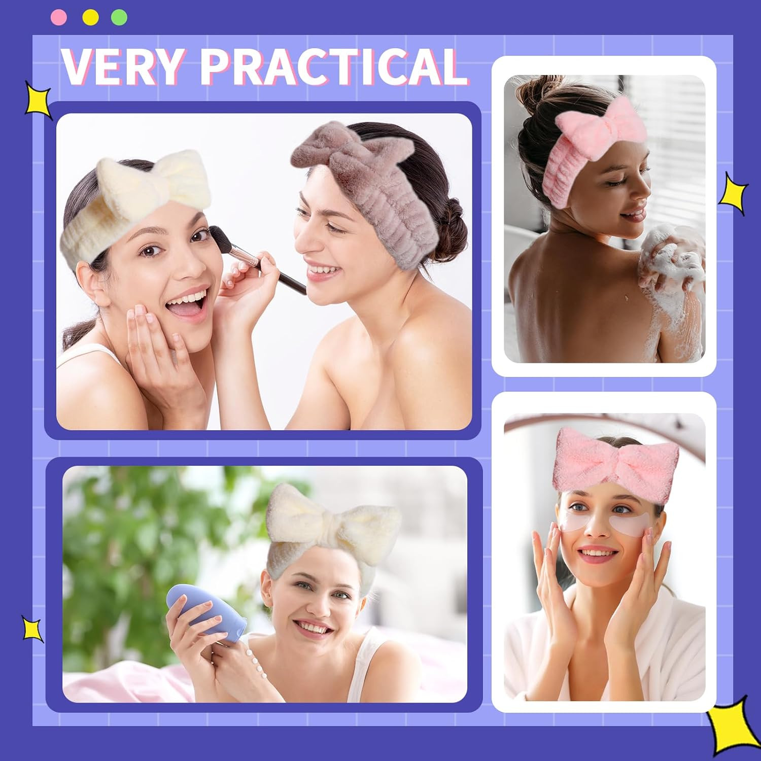 Spa Headbands, Makeup Headband,Bow Headband for Washing Face Skincare Headbands