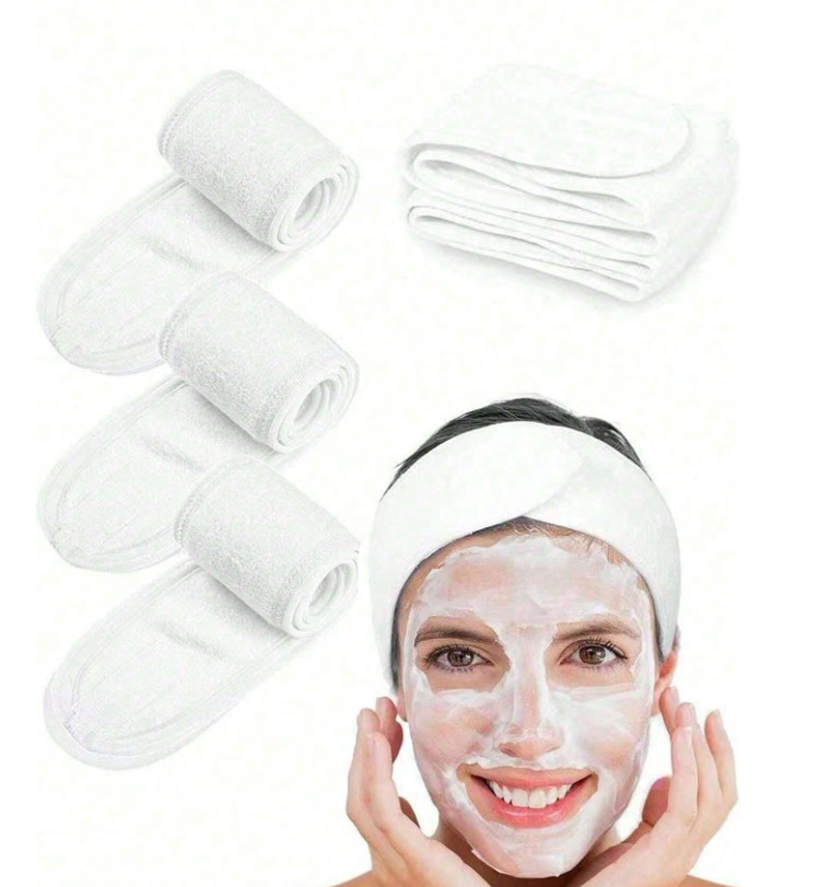 1pc Adjustable Non-Slip Spa Headband – Soft Wide Band for Makeup & Skincare – V2