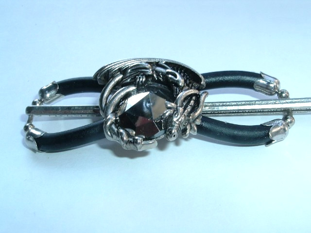 Lilla Rose Medium Flexi Clip Black Onyx Silver Bull Hair Clip NWT