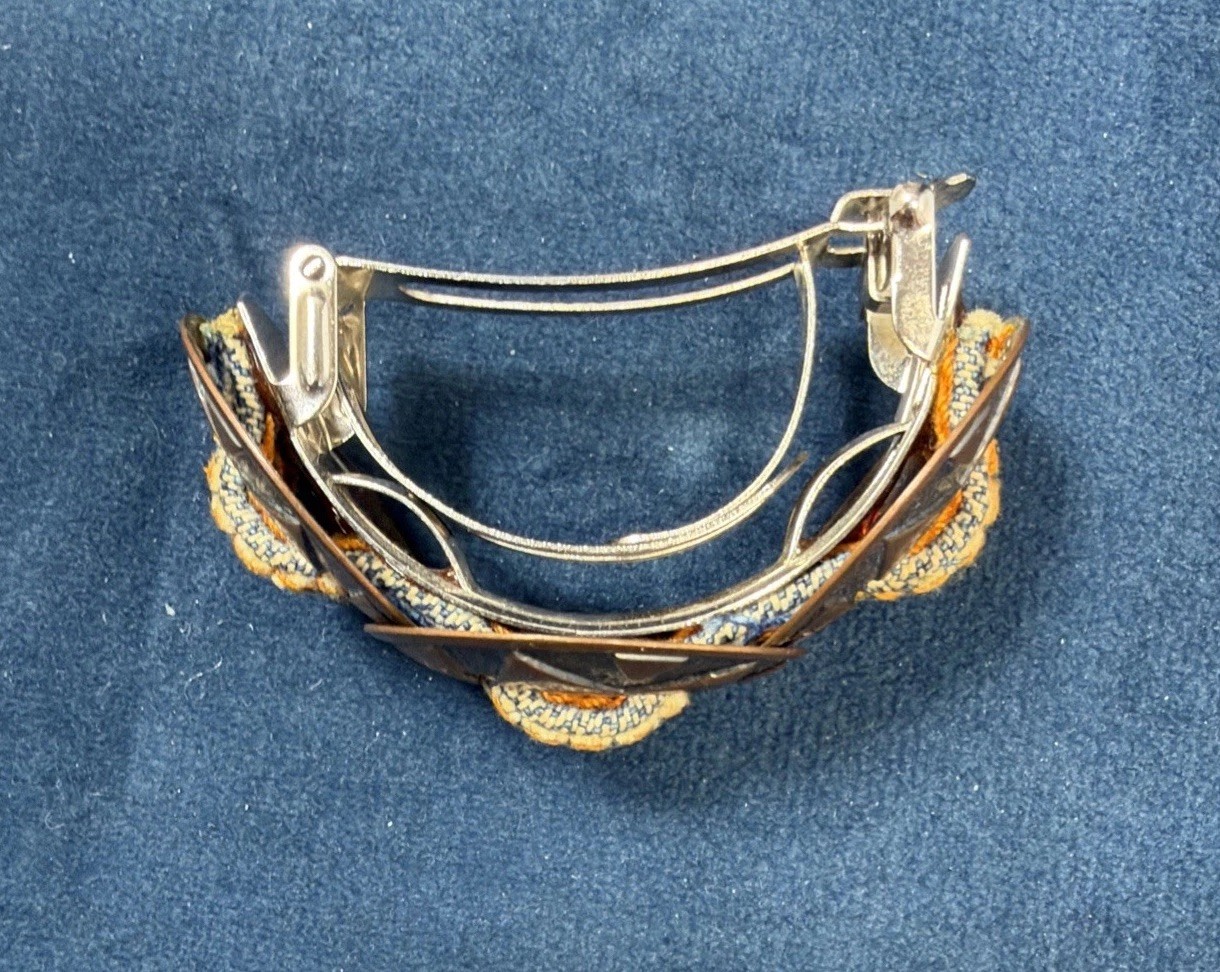 Brevete SGDG Copper Concho Denim Pony Tail Hair Clip Barrette Made in France