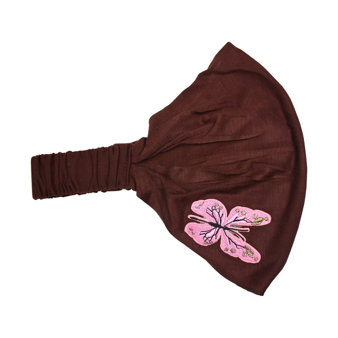 Motique Accessories Soft Wide Headband with Pink Butterfly for Women