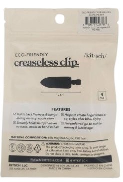 KITSCH Eco Friendly Creaseless Hair Clips No Bend Makeup Styling 4 Pc