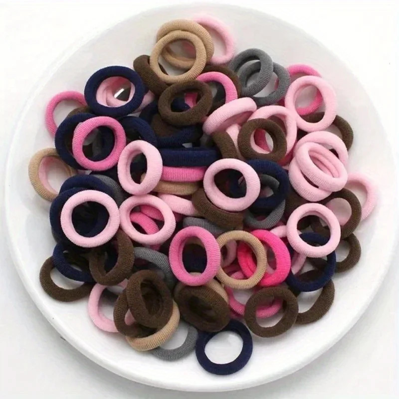 200pcs Vibrant Colorful Elastic Hair Bands for Girls & Women – Small Rubber