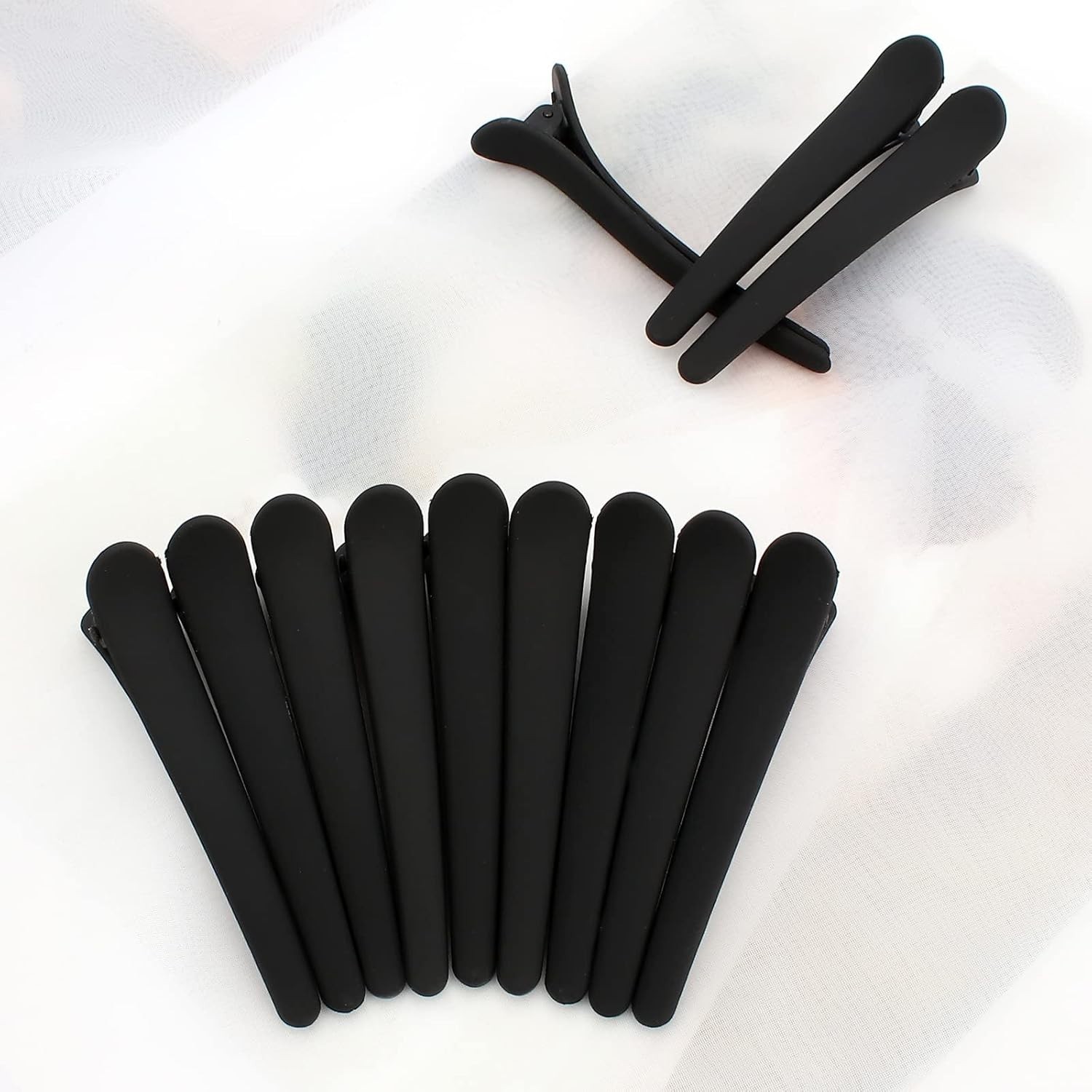 Hair Clips for Styling, 12 Pcs Non-Slip Colorful Plastic Duckbill Alligator Hai