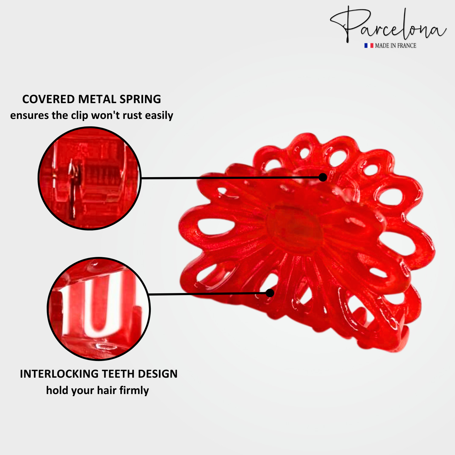 Parcelona French Plume Small Cellulose Jaw Hair Claw for Women and Girls