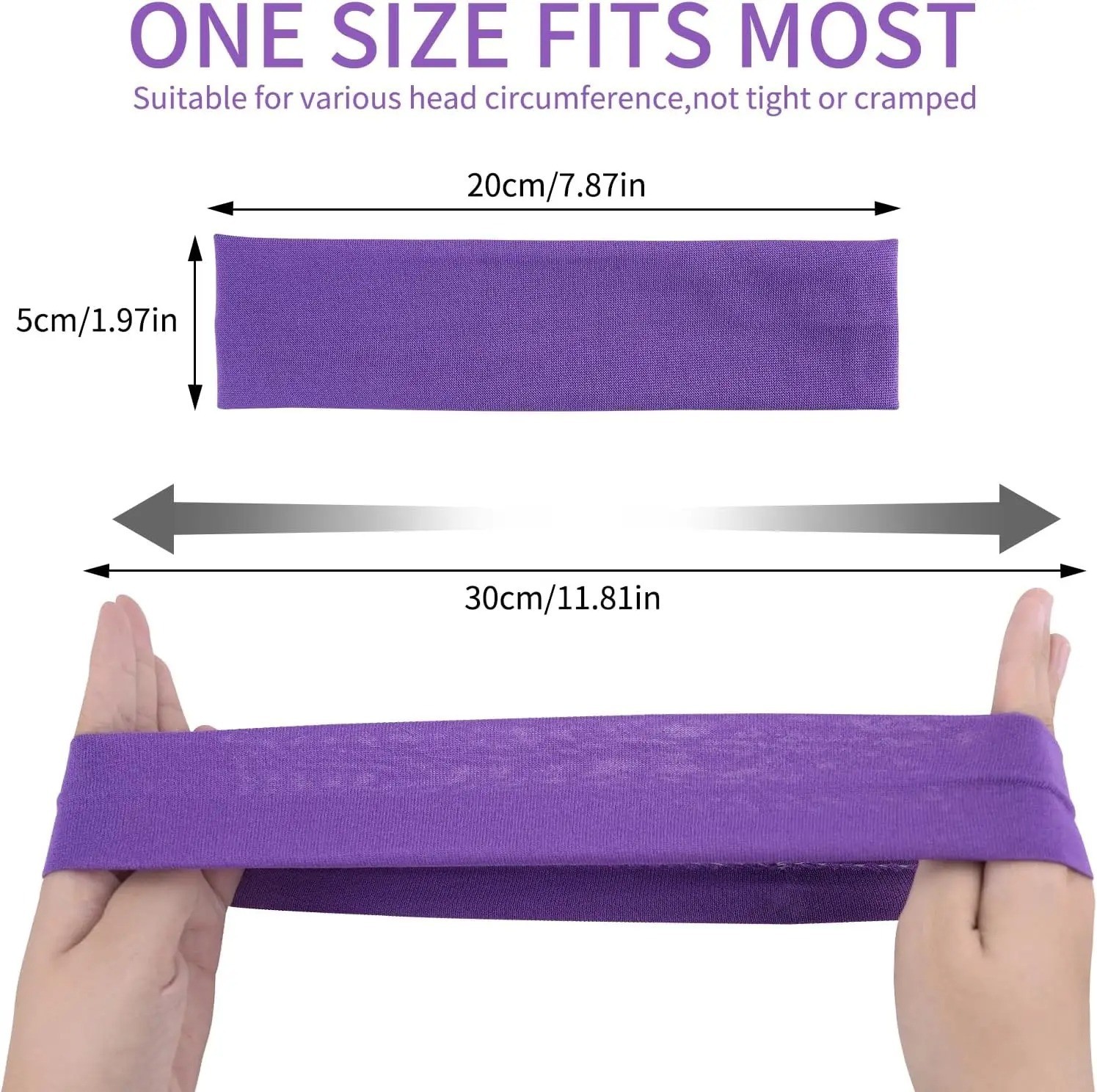18PCS Sports Headbands Women Men Non Slip Sweatband Yoga Running Gym Band