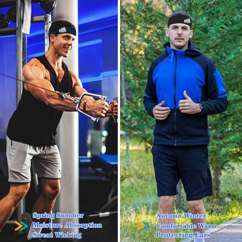 Headbands for Men Women 3pcs Sports Sweatbands Workout Running Sweat Bands Top