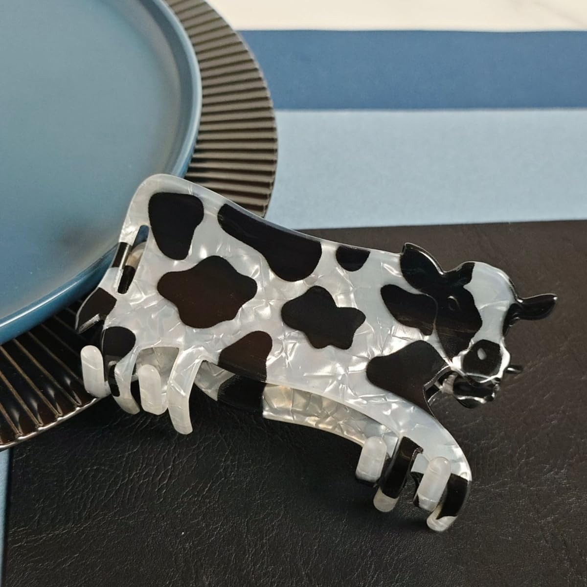 Novelty Cow Claw Clips,Acrylic Hair Clip for 1 Count (Pack of 1),